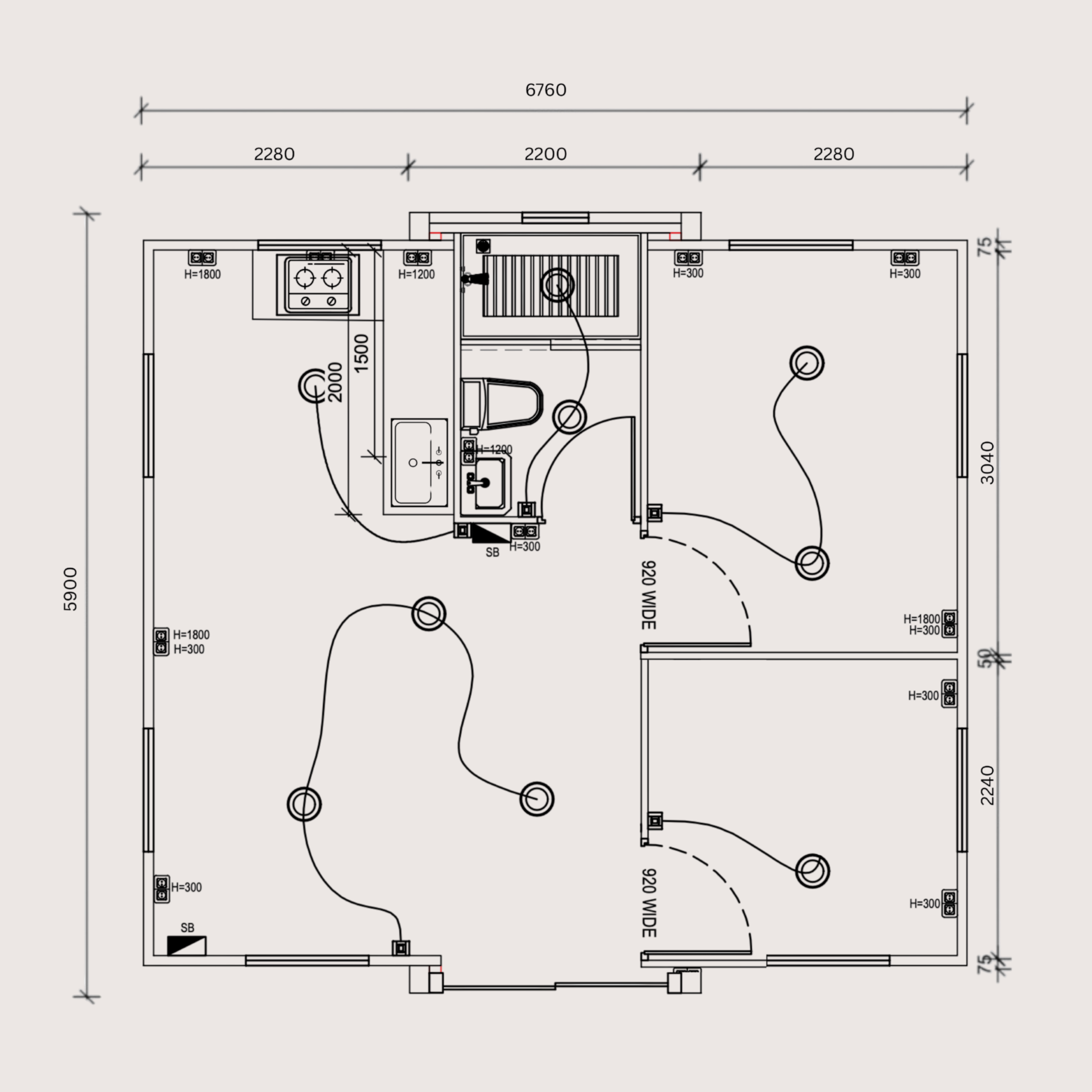 Small 40 sqm floorplan